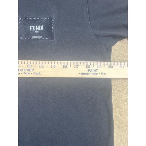 Fendi Roma Made in Italy Black Cotton Short Sleeve T Shirt Men's Size‎ Small